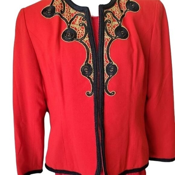 Ann Jiona Dress Blazer Jacket  w/ Embroidery - Picture 2 of 7